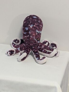 Plush Octopus Decorative Plush - Purple Tie-Dye Multicolour. 11 Inches.